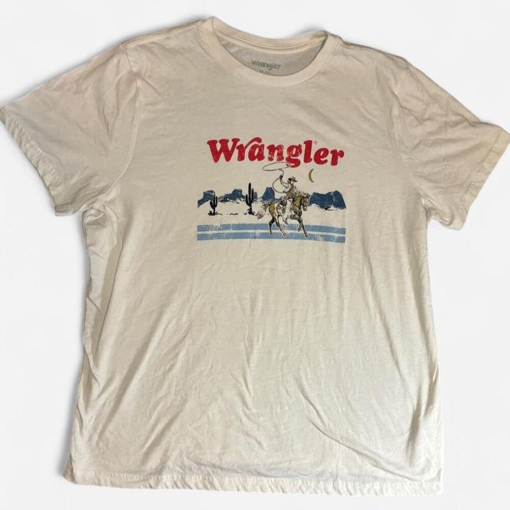 Wrangler Women's White and Cream T-shirt